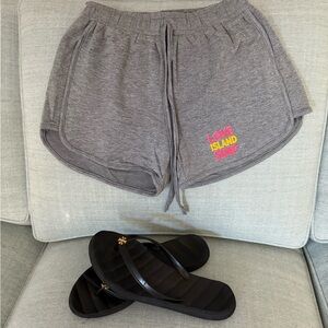 Gray soft cotton Women's “ Love Island” shorts NWOT